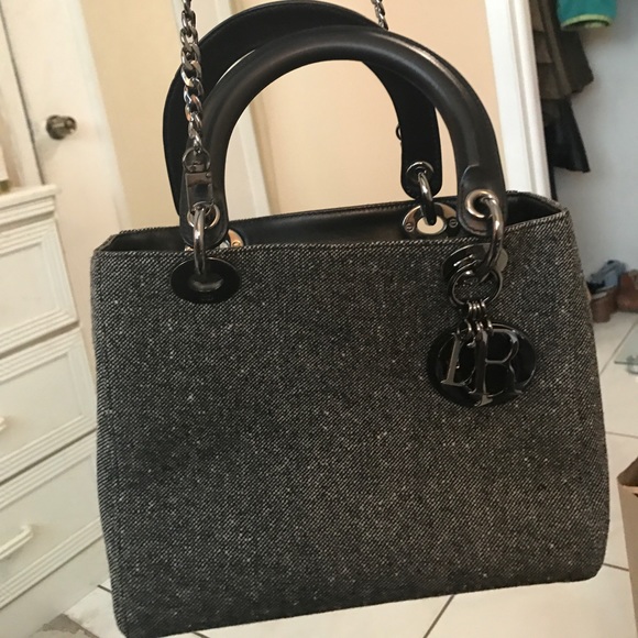 Christian Dior Gris Moyen Tweed Lady Dior Medium - Picture 3 of 8